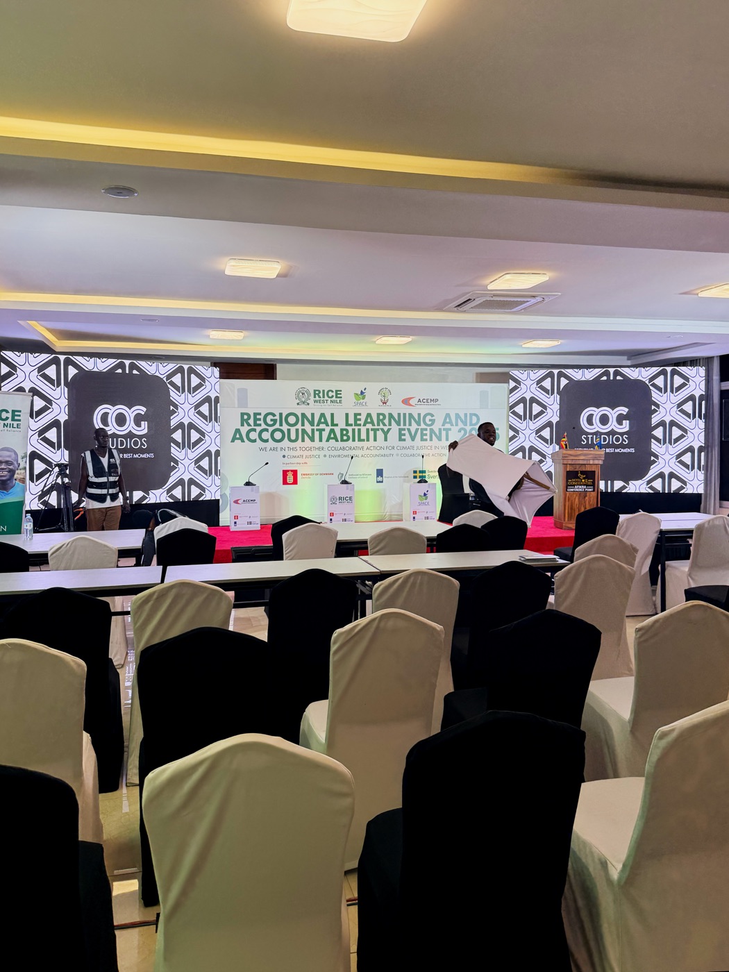 Conference venue prepared for event production