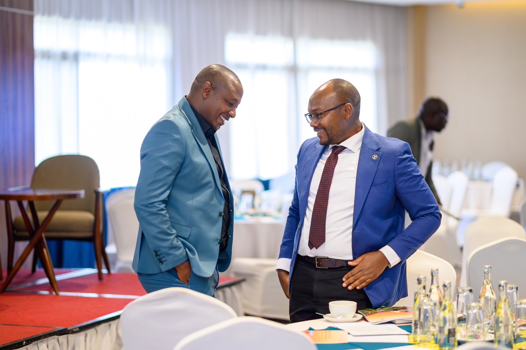 Business leaders networking at a corporate conference