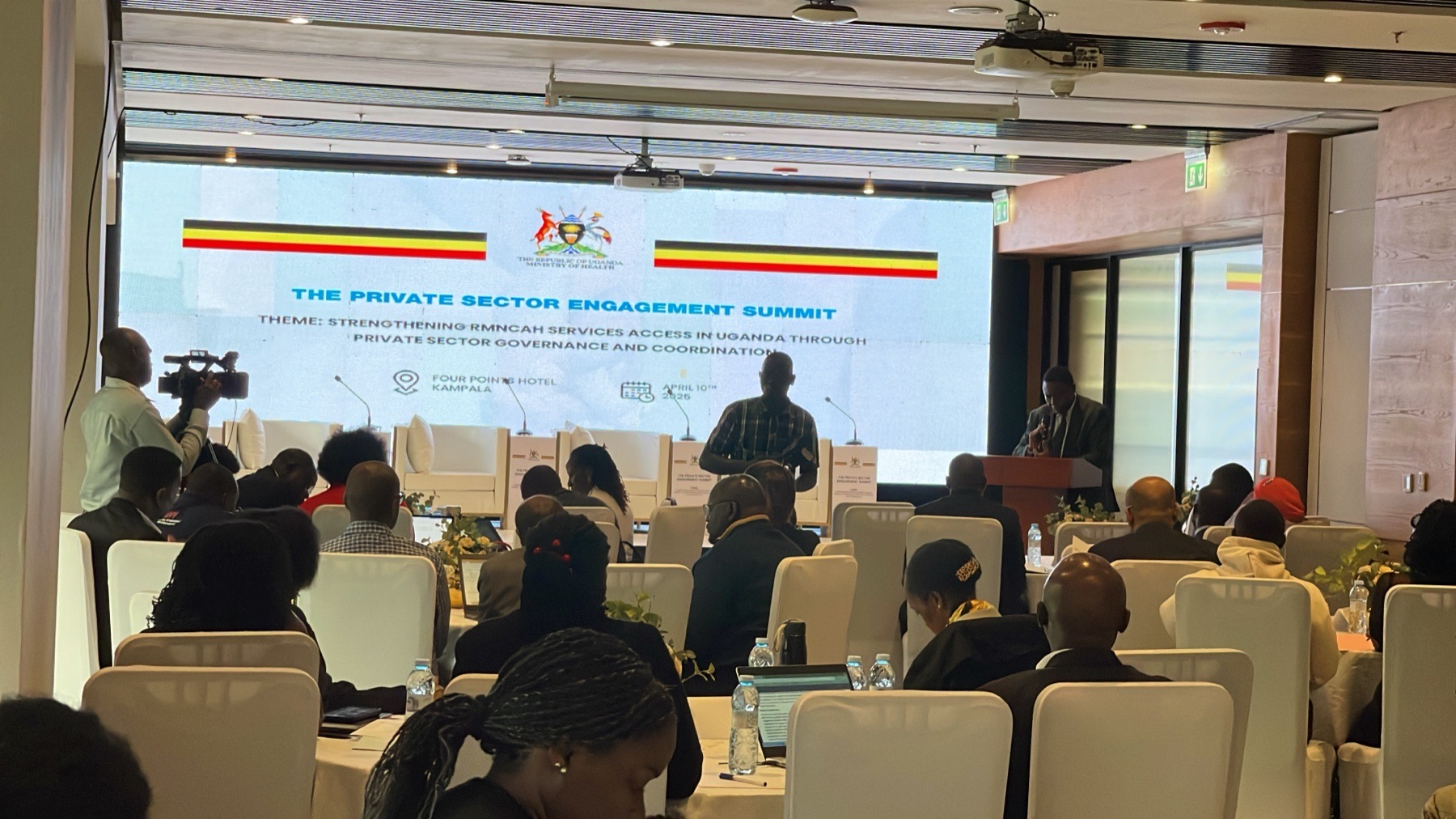 Private Sector Engagement Summit stage and audience setup in Kampala